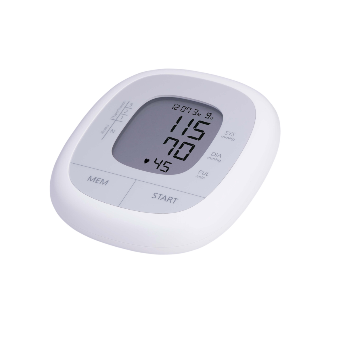 Bloeddrukmeter met display. Witte achtergrond.