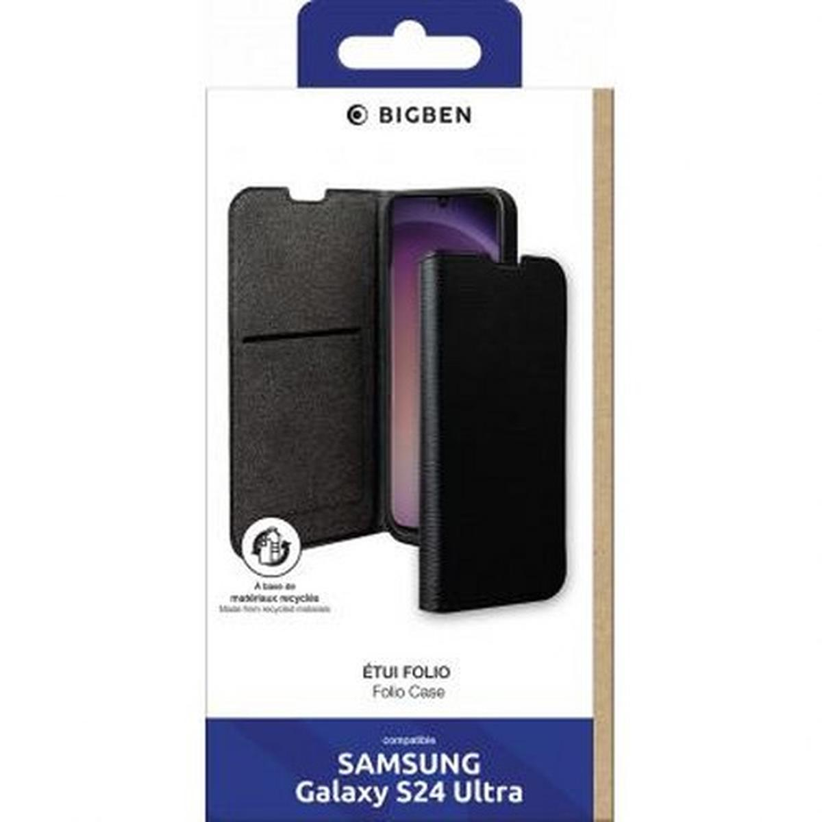 Custodia per telefono nera in una confezione. Testo: Samsung Galaxy S24 Ultra.