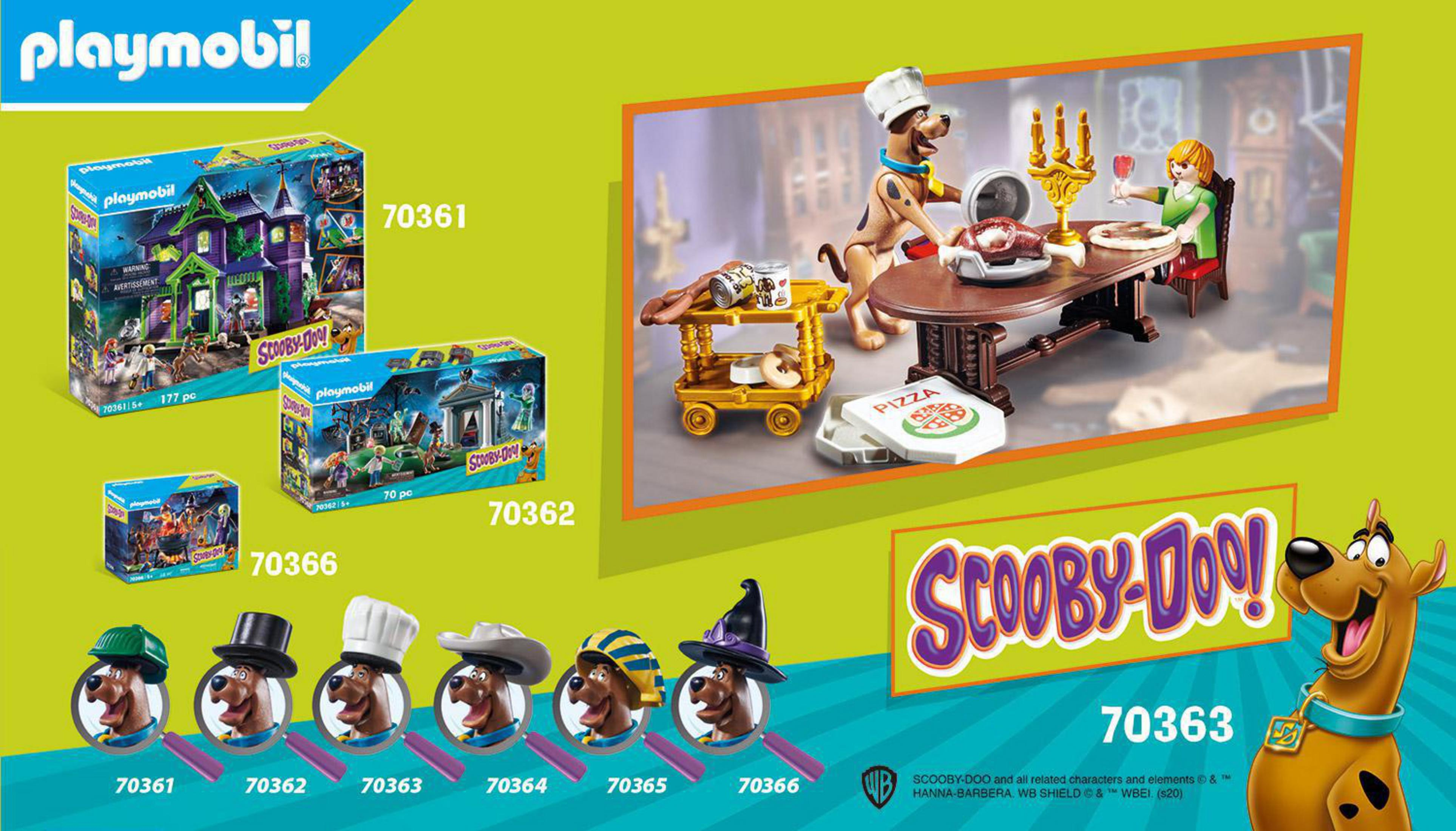 Opakowanie zestawu Playmobil Scooby-Doo z postaciami i akcesoriami.