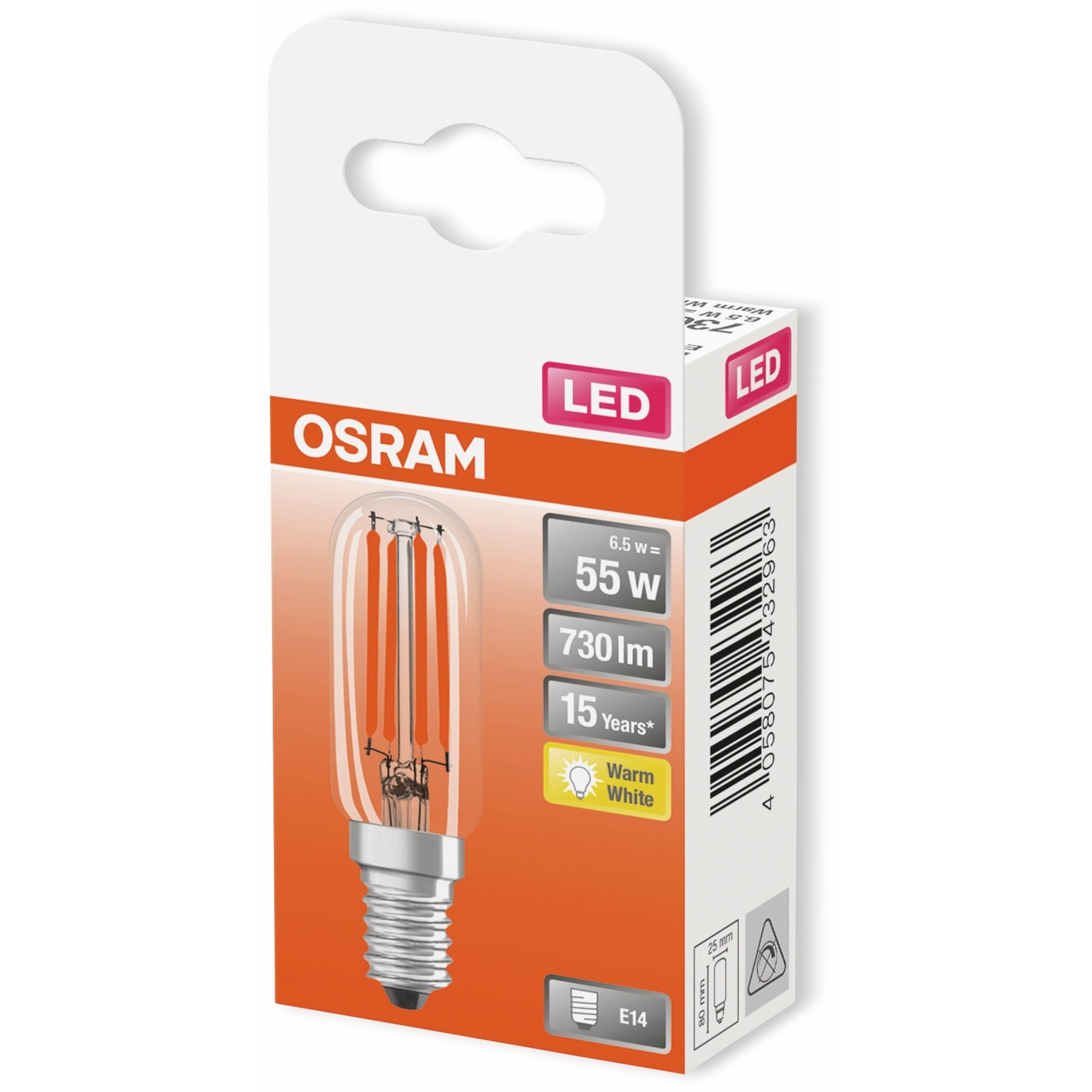 Zapakowana żarówka LED Osram, z etykietą wskazującą cechy i specyfikacje.