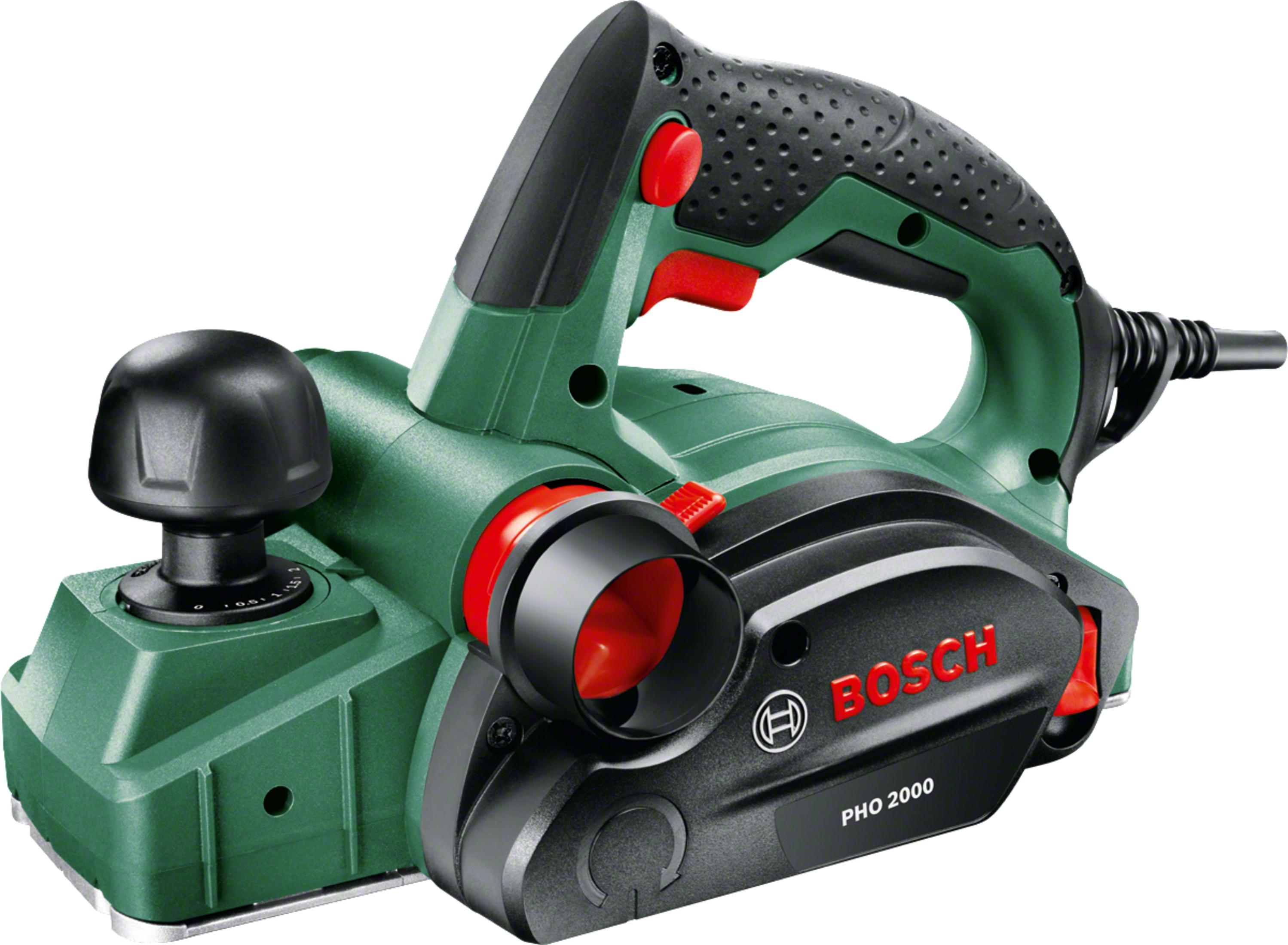 Una pialla Bosch verde e nera con il logo Bosch e la scritta 'PHO 2000'.