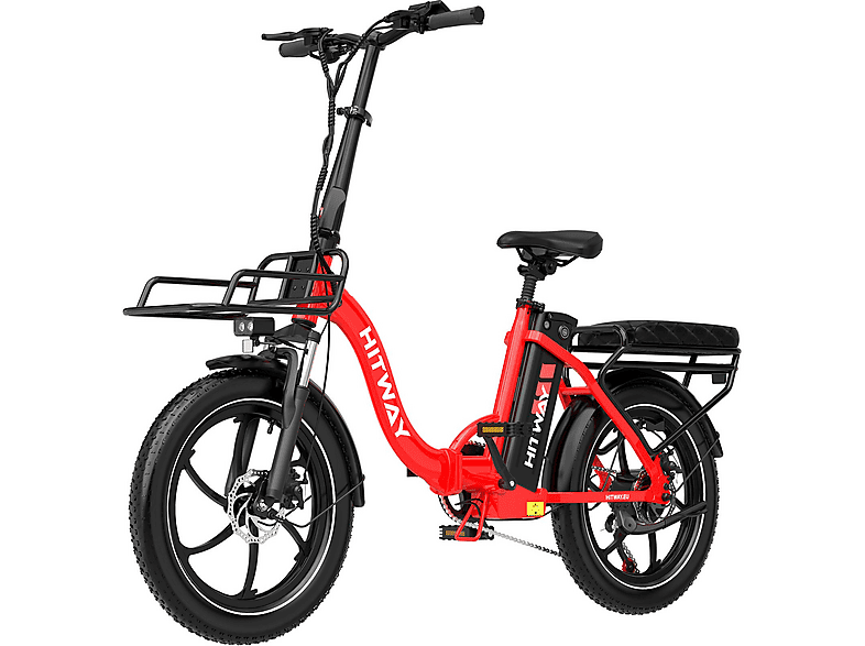 HITWAY BK6SL1 Kompakt-/Faltrad (Laufradgröße: 20 Zoll, Unisex-Rad, 561,6Wh, Rot)