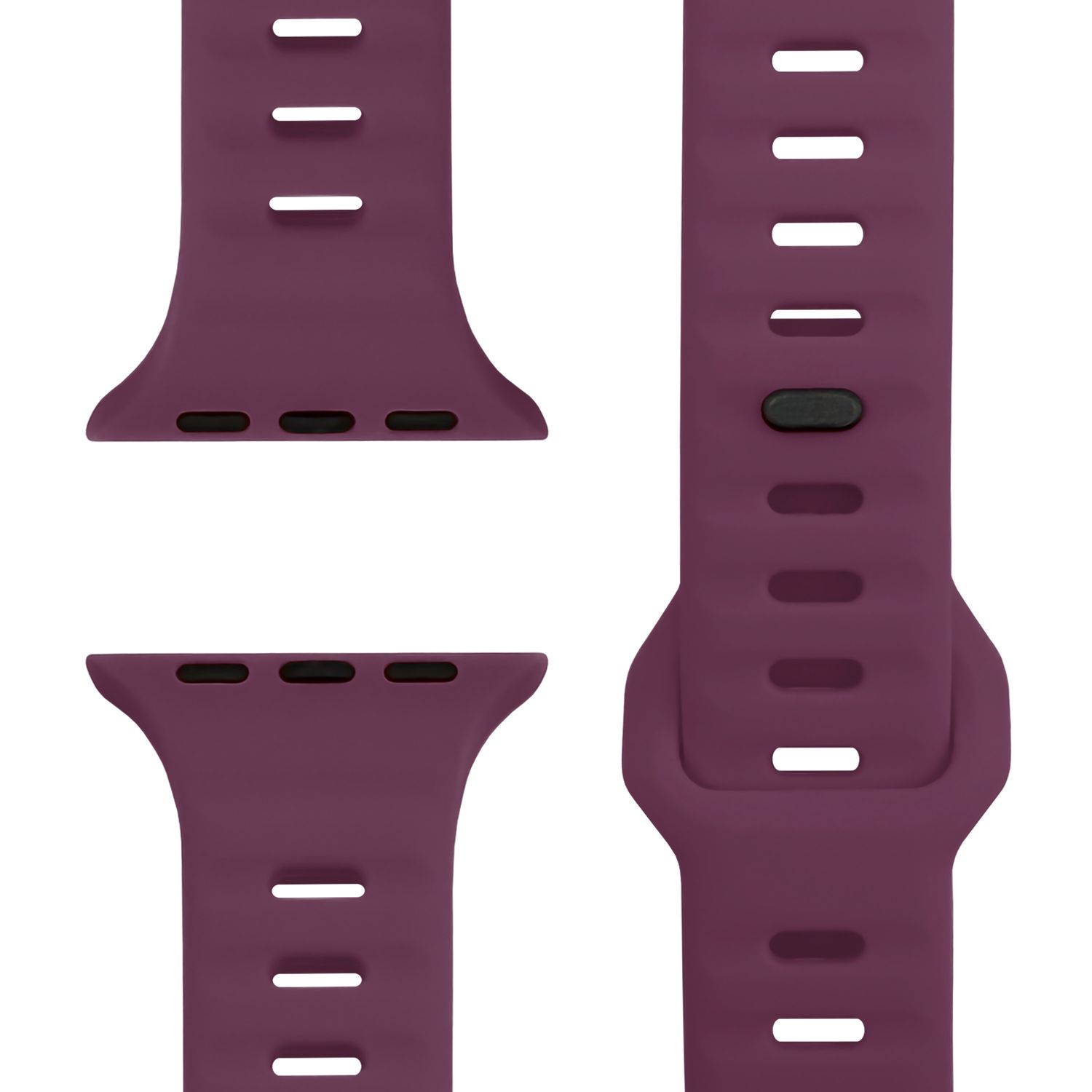 Ein lila Uhrenarmband, isoliert auf Weiß.