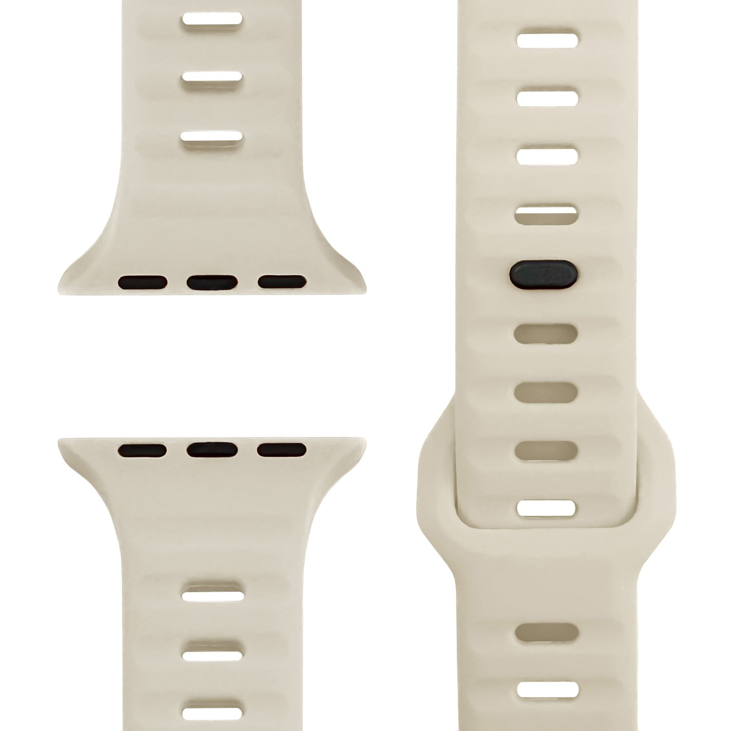 Nahaufnahme der SOS-Taste einer roten Smartwatch mit einem Glockensymbol.