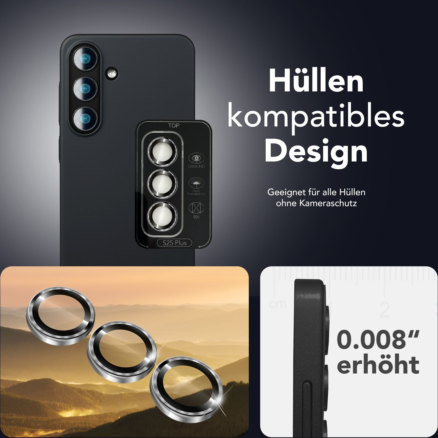 Gros plan de l'arrière d'un téléphone avec des protections d'objectif de caméra.