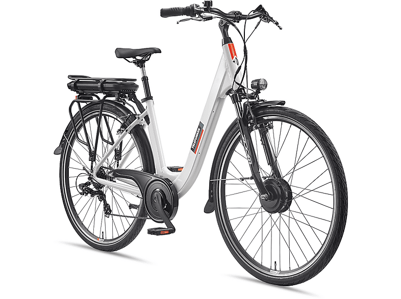 TELEFUNKEN Multitalent RC825 Citybike (Laufradgröße: 28 Zoll, Unisex-Rad, 13 Wh, Weiß)