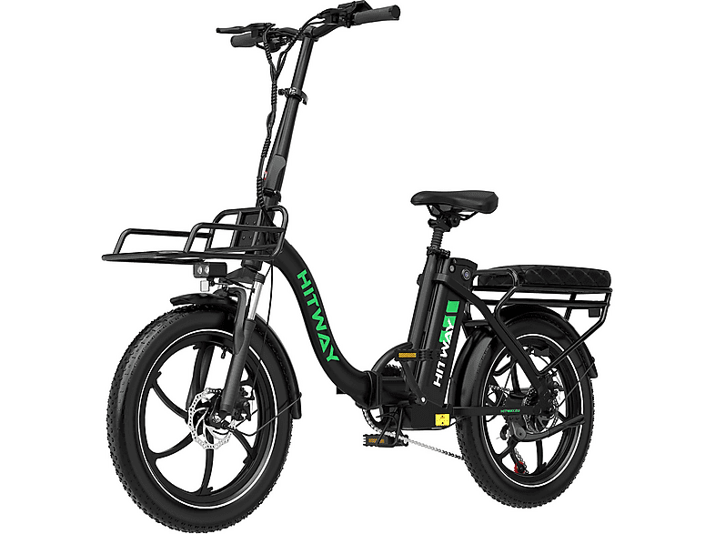 HITWAY BK6SL1 Kompakt-/Faltrad (Laufradgröße: 20 Zoll, Unisex-Rad, 561,6Wh, Schwarz)