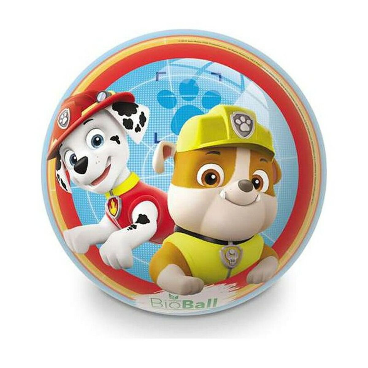 Balón de Paw Patrol con personajes, sobre fondo blanco.