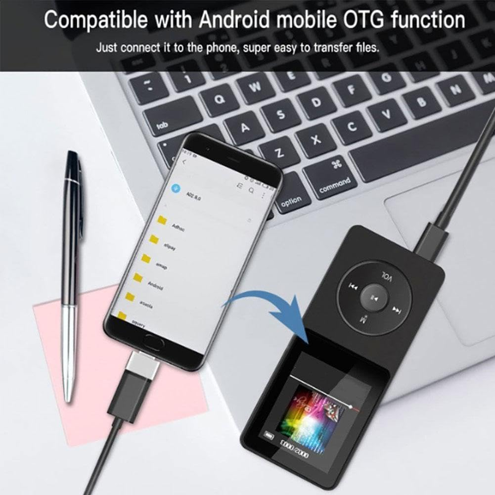 Telefon und ein schwarzes Gerät, verbunden durch ein USB-Kabel. Ein Stift liegt daneben. Das Telefon zeigt Dateien.