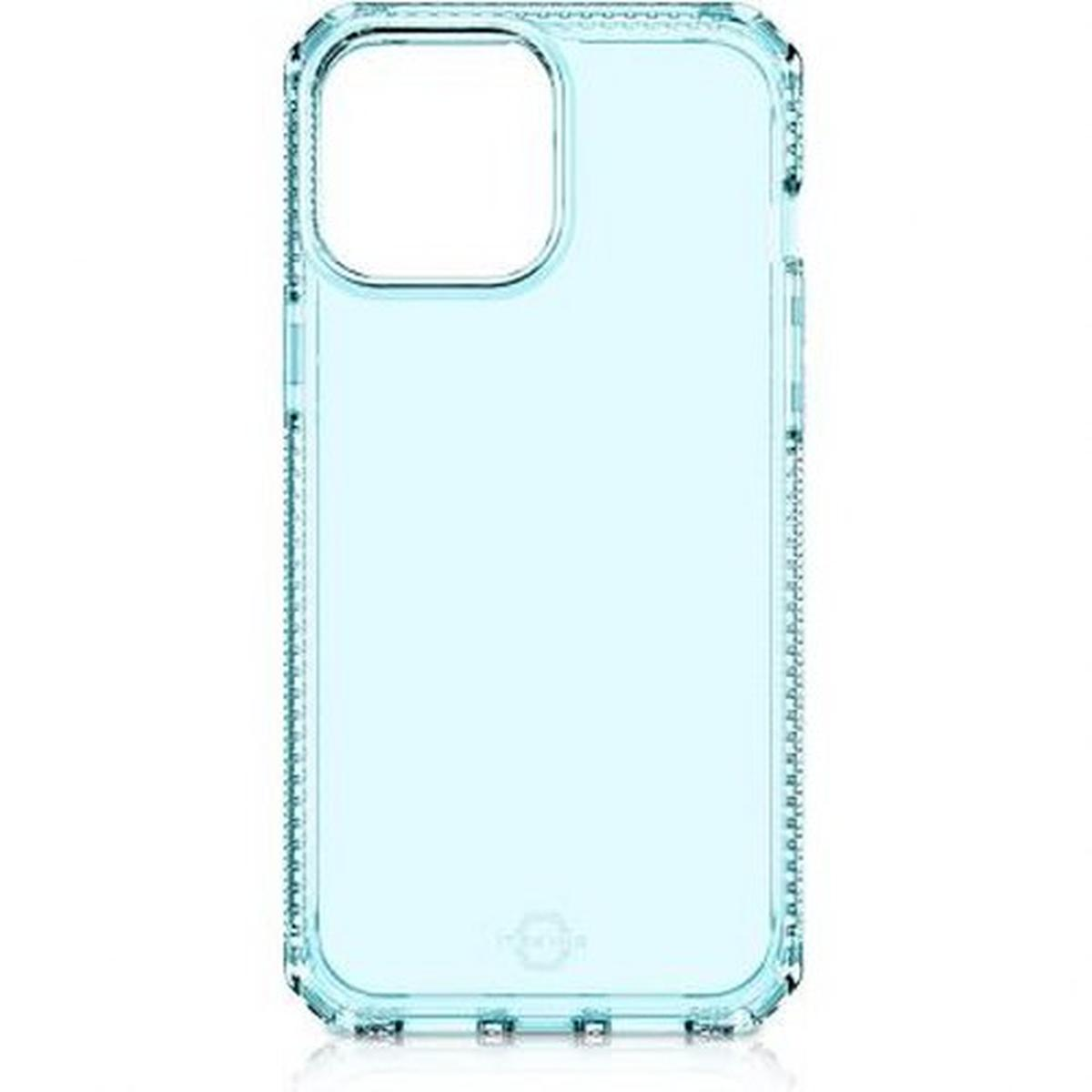 Custodia trasparente blu. Design semplice e pulito. Il design è minimalista.