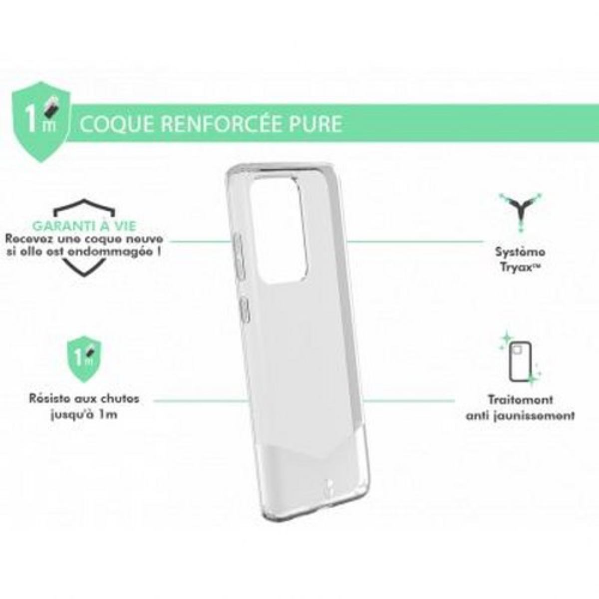 Custodia trasparente con testo e icone. La custodia ha protezione dalle cadute e trattamento anti-ingiallimento.