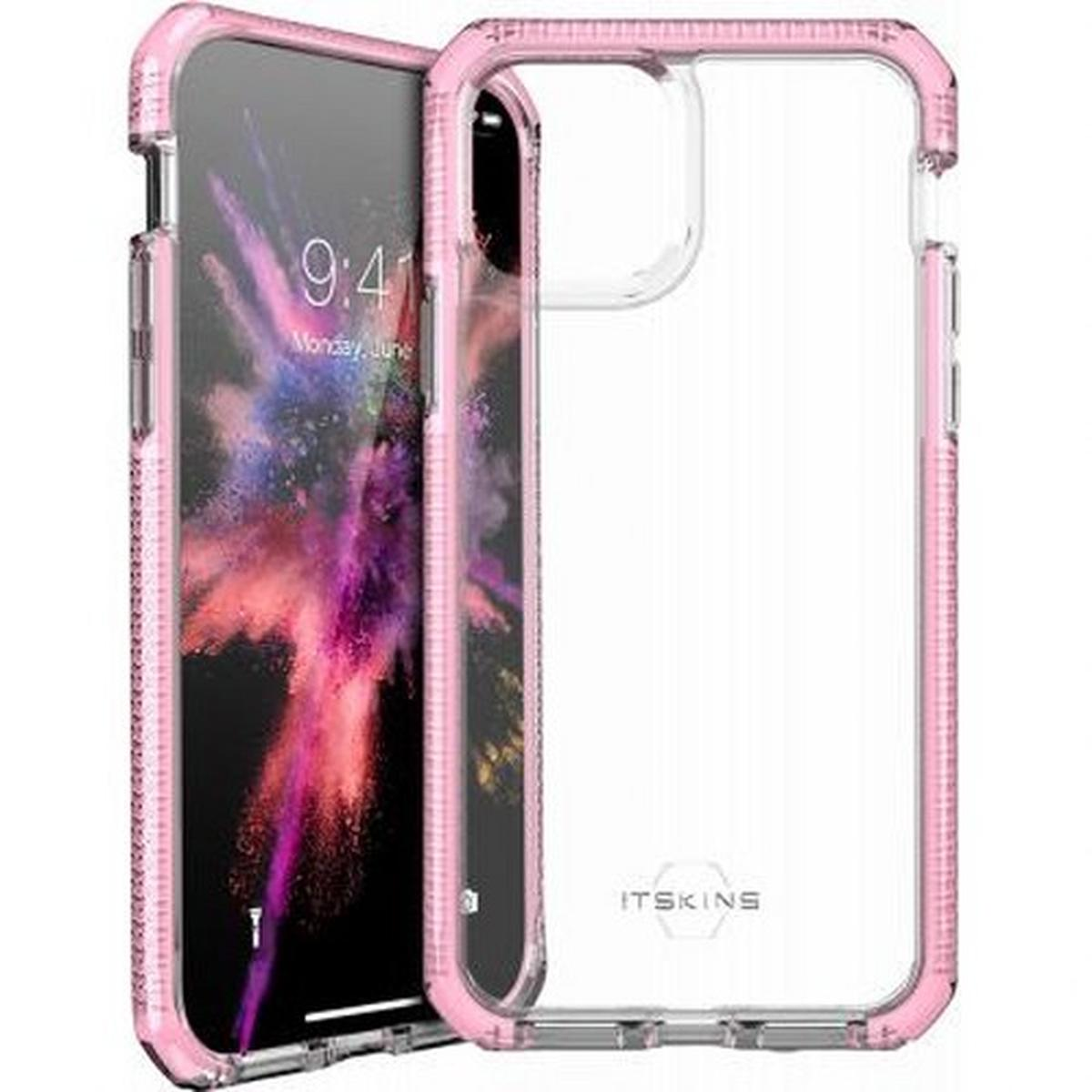 Una custodia per telefono con cornice rosa con un telefono all'interno che mostra l'ora 9:41 e le parole ITSKINS.