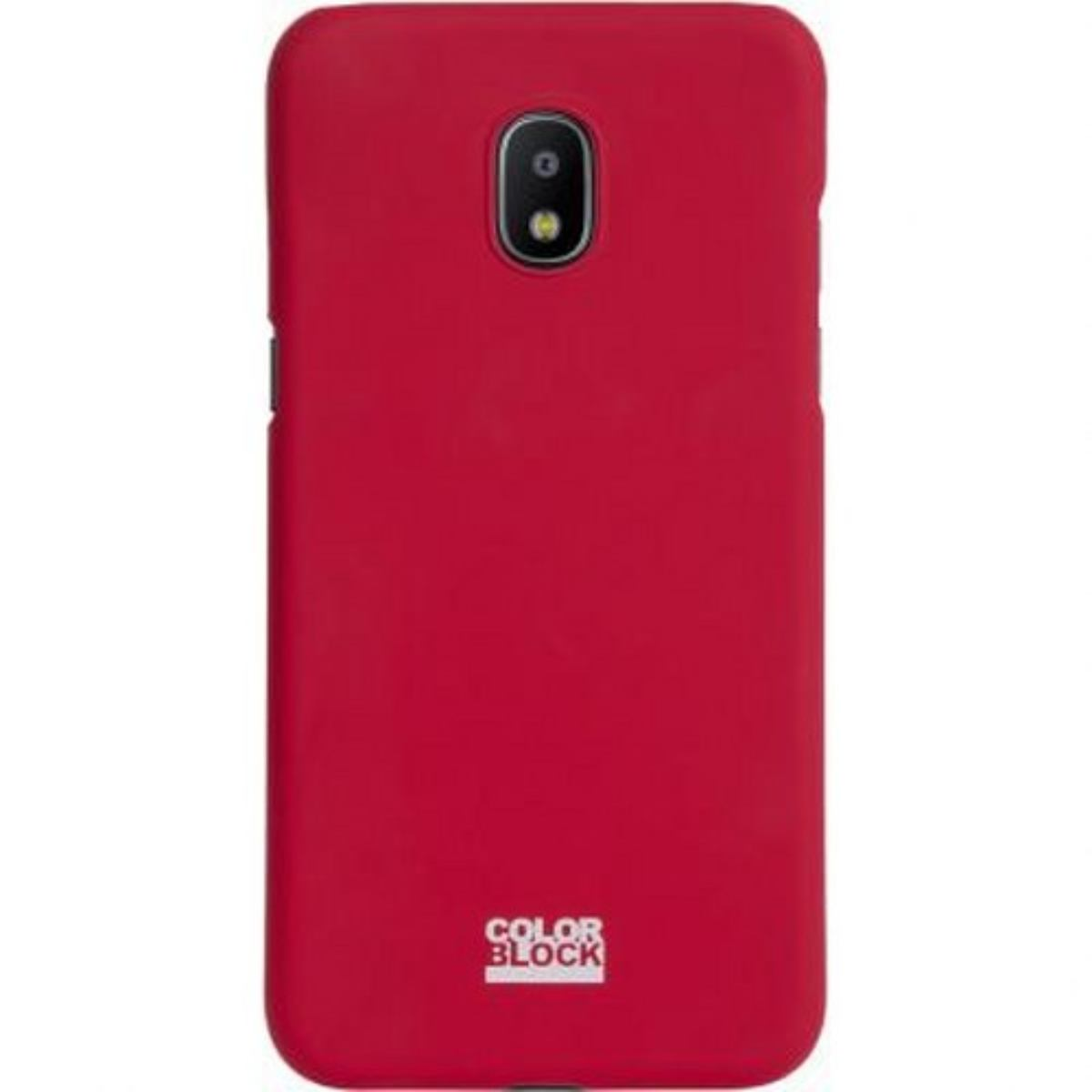 Eine rote Handyhülle mit einem Telefon darin. Das Color Block-Logo ist sichtbar.