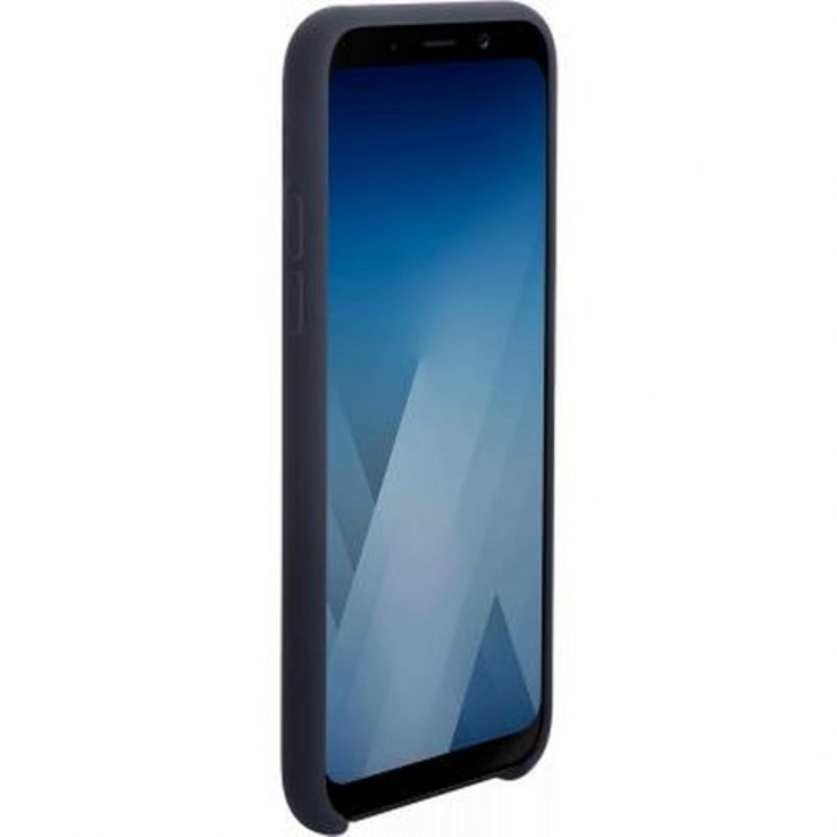 Un telefono blu navy in una custodia.