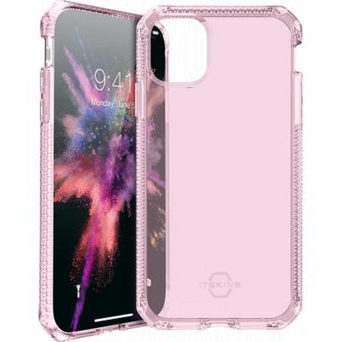 Una custodia per telefono rosa con un telefono che mostra uno schermo con una data di lunedì, giugno.