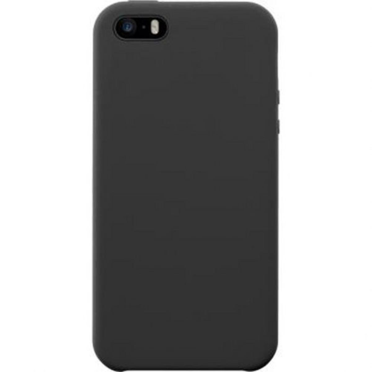 Una custodia nera semplice con obiettivo della fotocamera e pulsanti laterali su sfondo bianco.