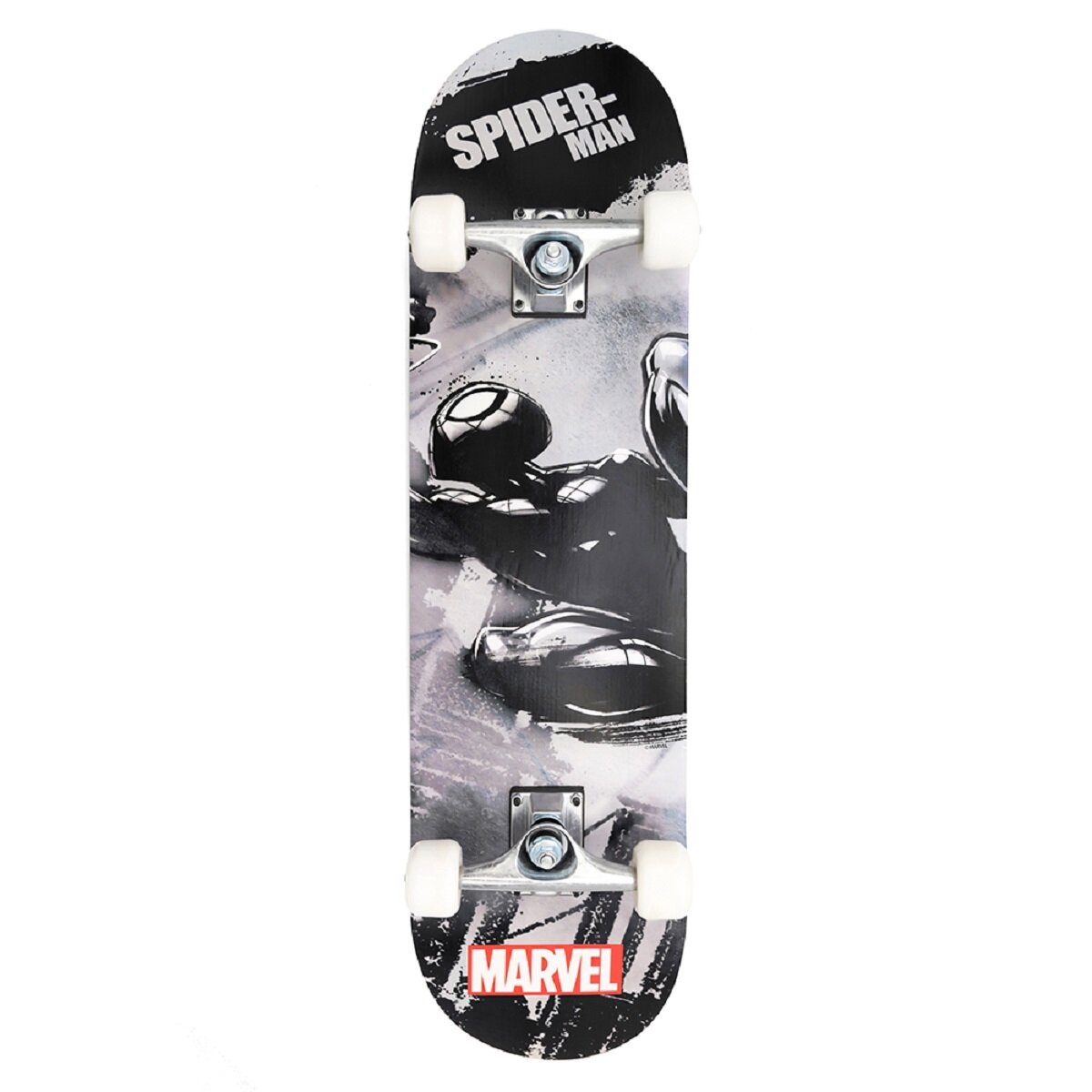 Spider-Man Skateboard mit einer Spider-Man Grafik.