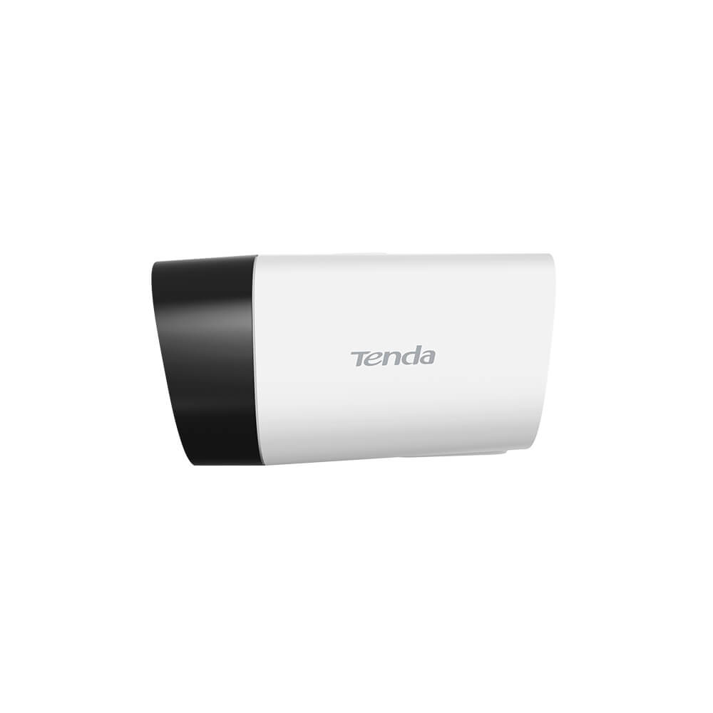 Router Tenda bianco e nero su sfondo bianco. Il logo Tenda è al centro.
