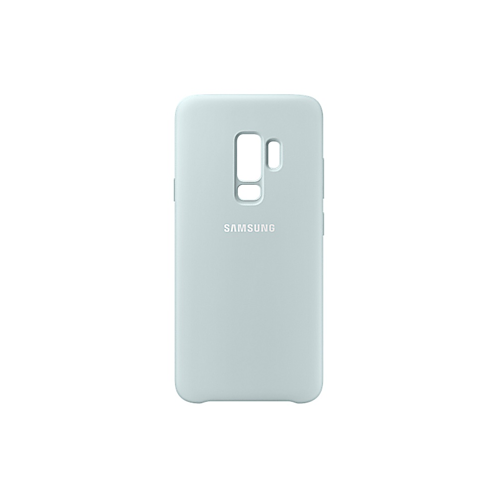 Una custodia per telefono azzurra con il logo Samsung.