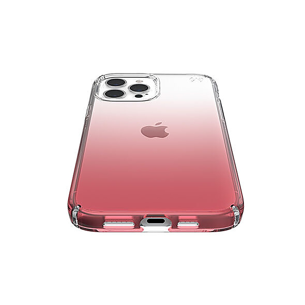 Una custodia rossa per iPhone con un design trasparente.