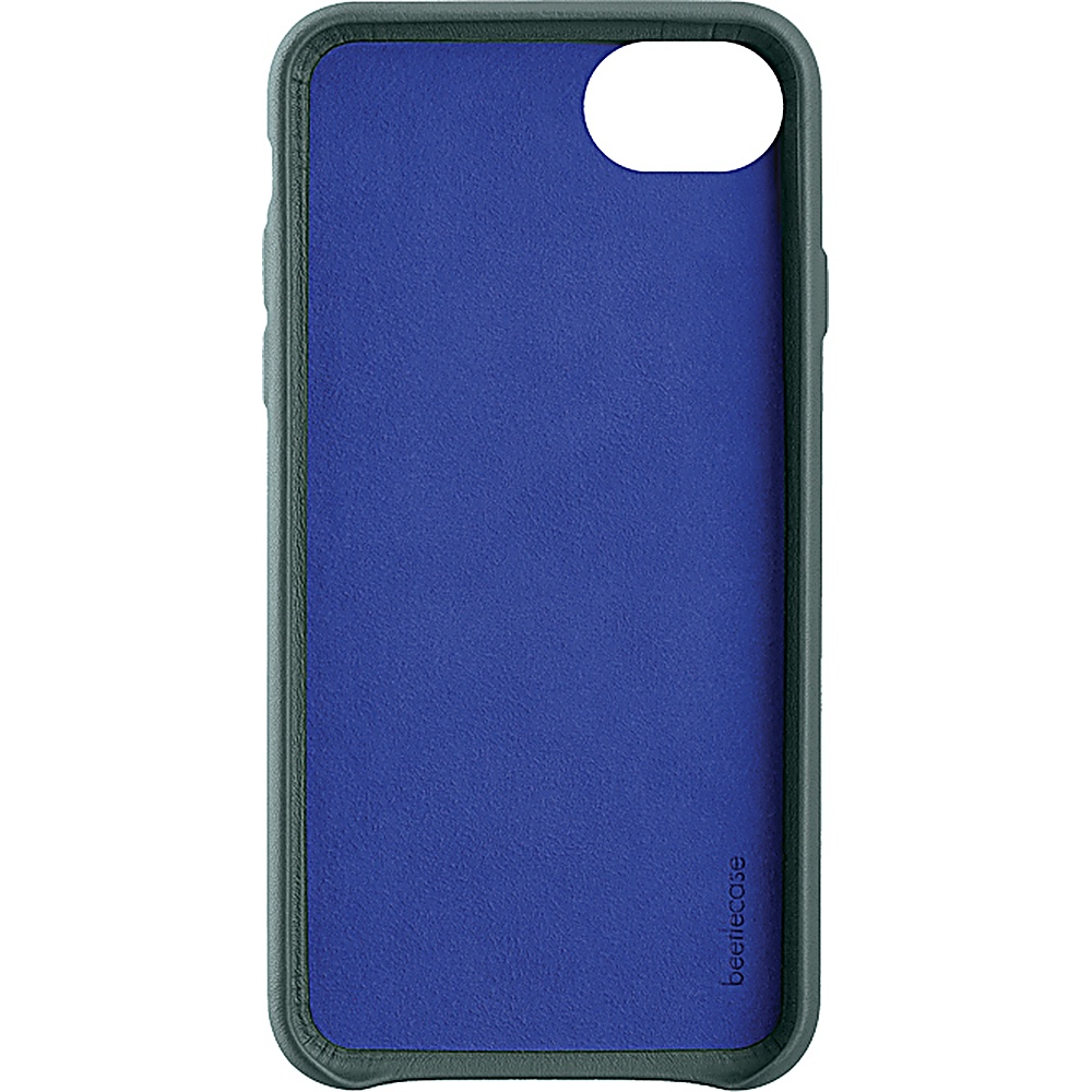 Una custodia per telefono con interno blu e bordi grigio scuro.