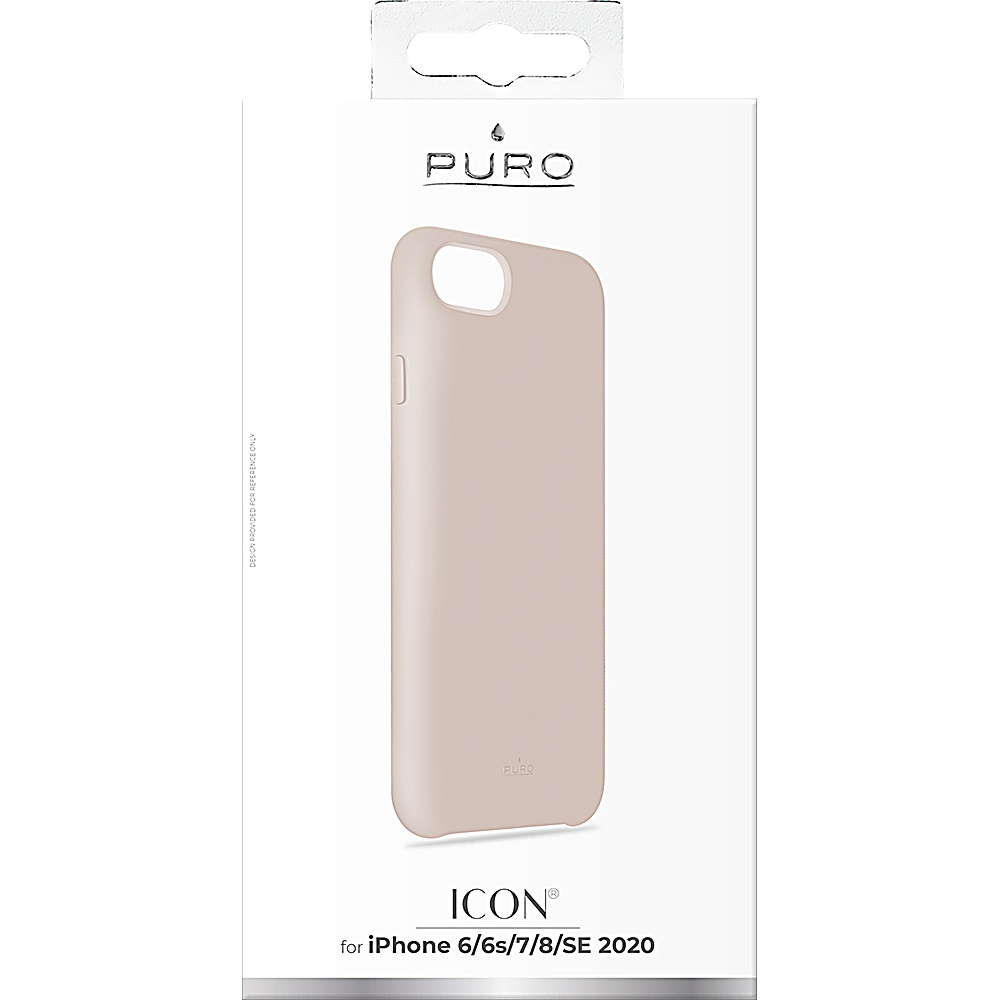 Custodia per telefono nella confezione. Custodia rosa pallido, con logo, per iPhone 6/6s/7/8/SE 2020.