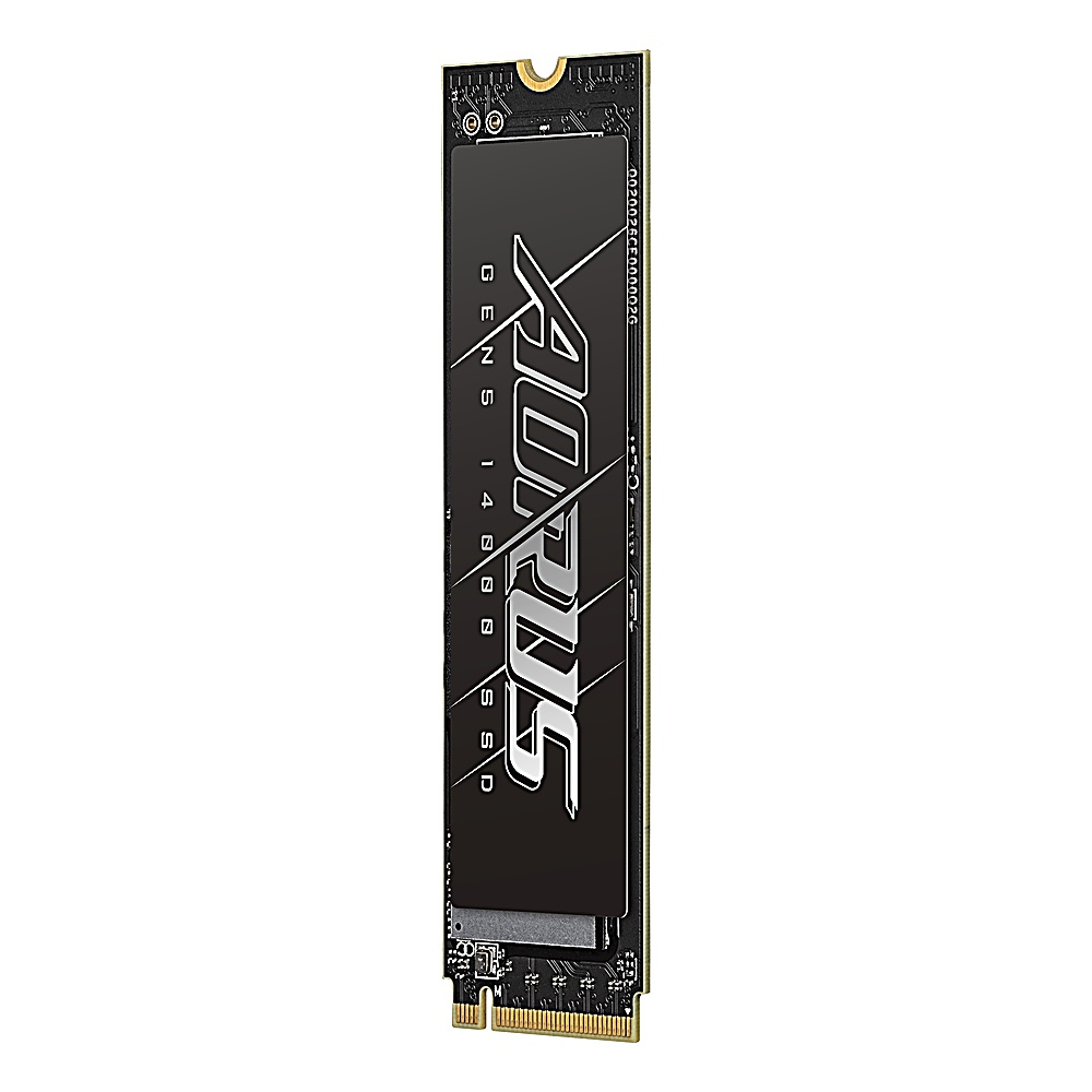 Unità SSD nera con il logo AORUS. Ha un design in bianco e nero.