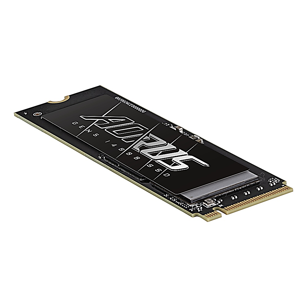 SSD nero AORUS GEN5 1488. L'unità è rettangolare con testo sulla parte superiore.