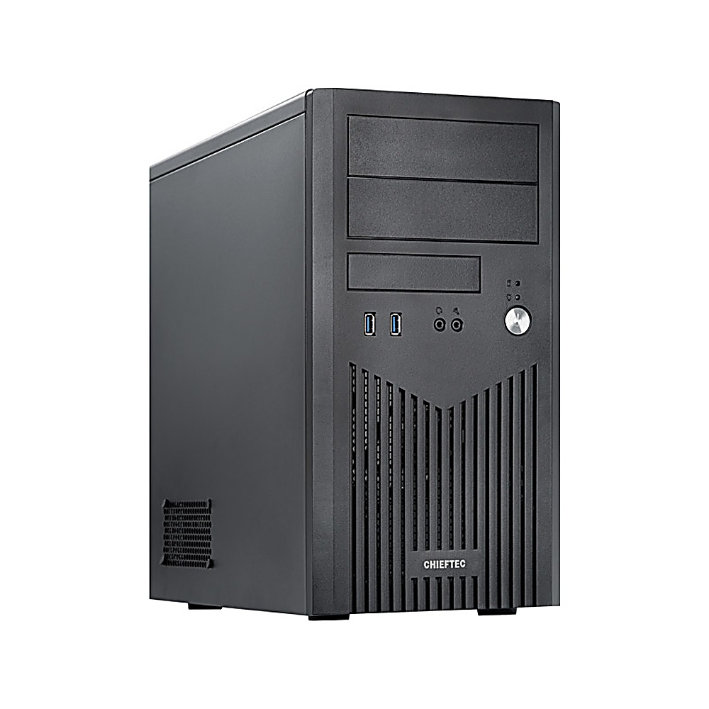 Case per computer Chieftec nero. Vista laterale.