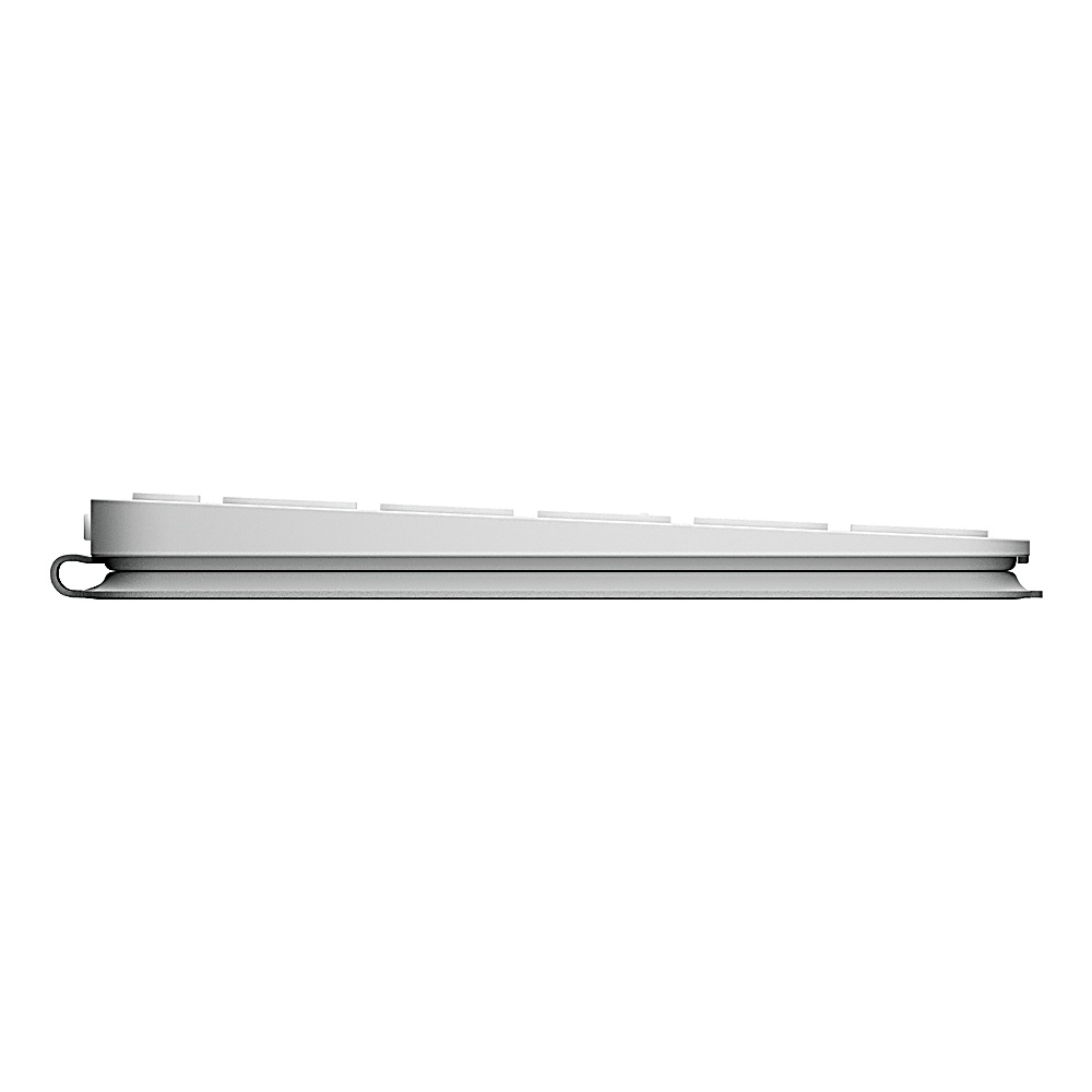 Weißes Tastaturprofil. Seine dünne und rechteckige Form.