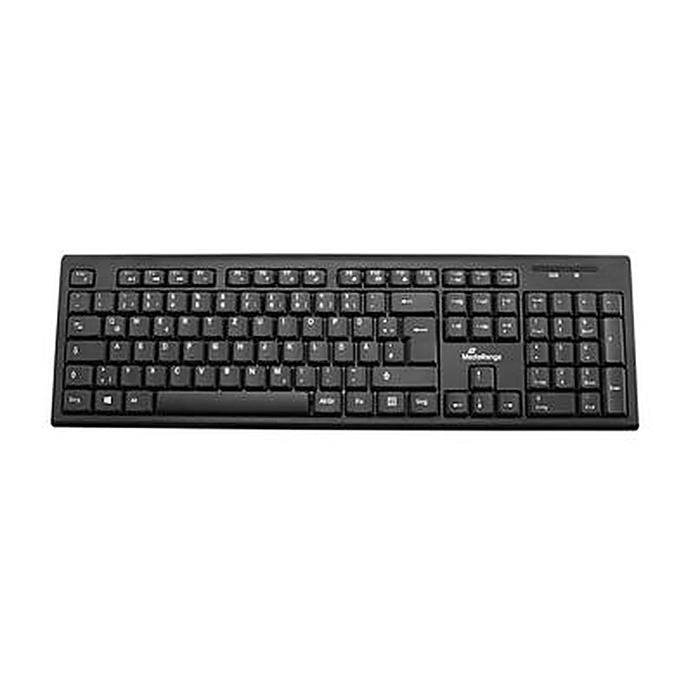 Czarna klawiatura na białym tle.