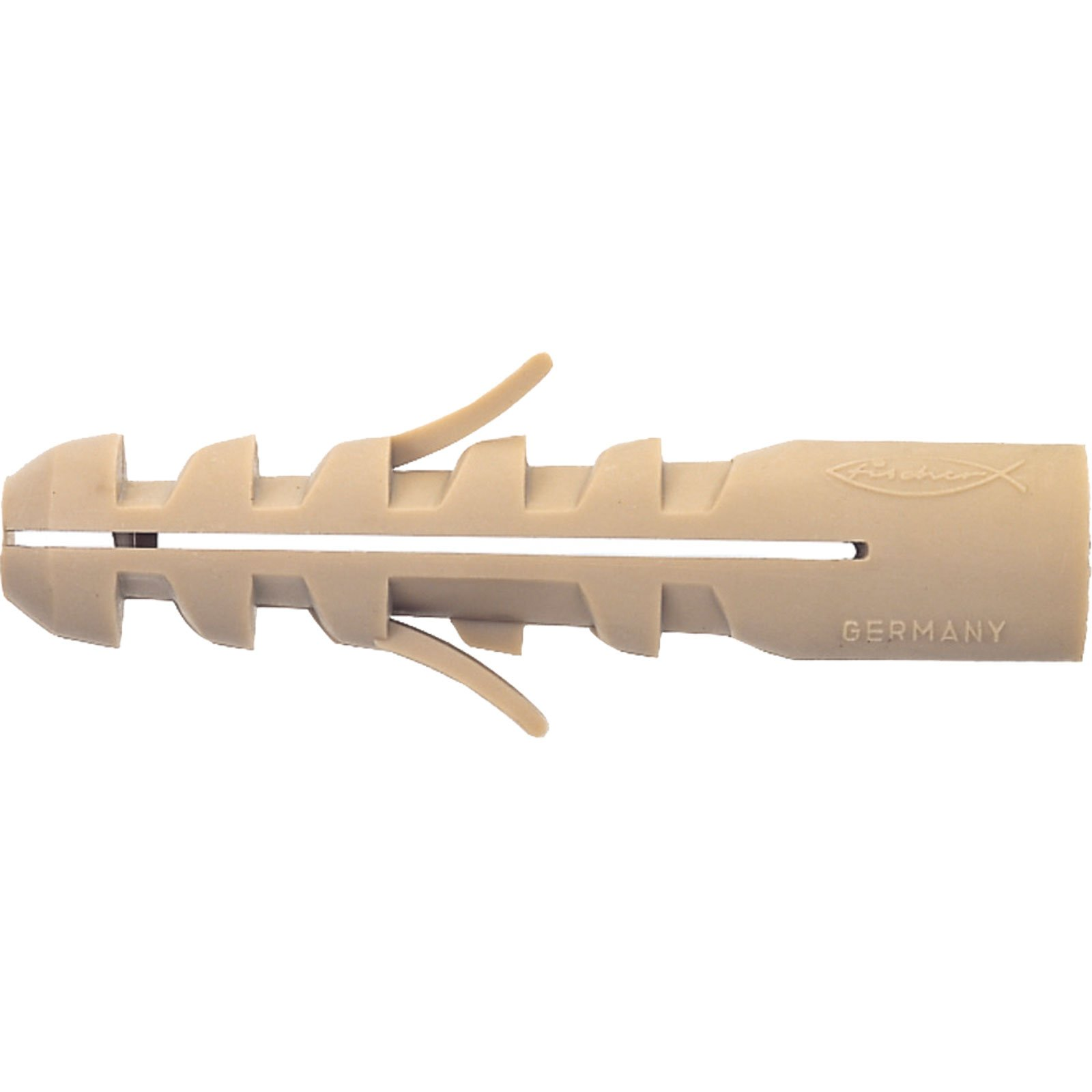 Un tassello in plastica color beige, con un design diviso e la scritta 'GERMANY'.