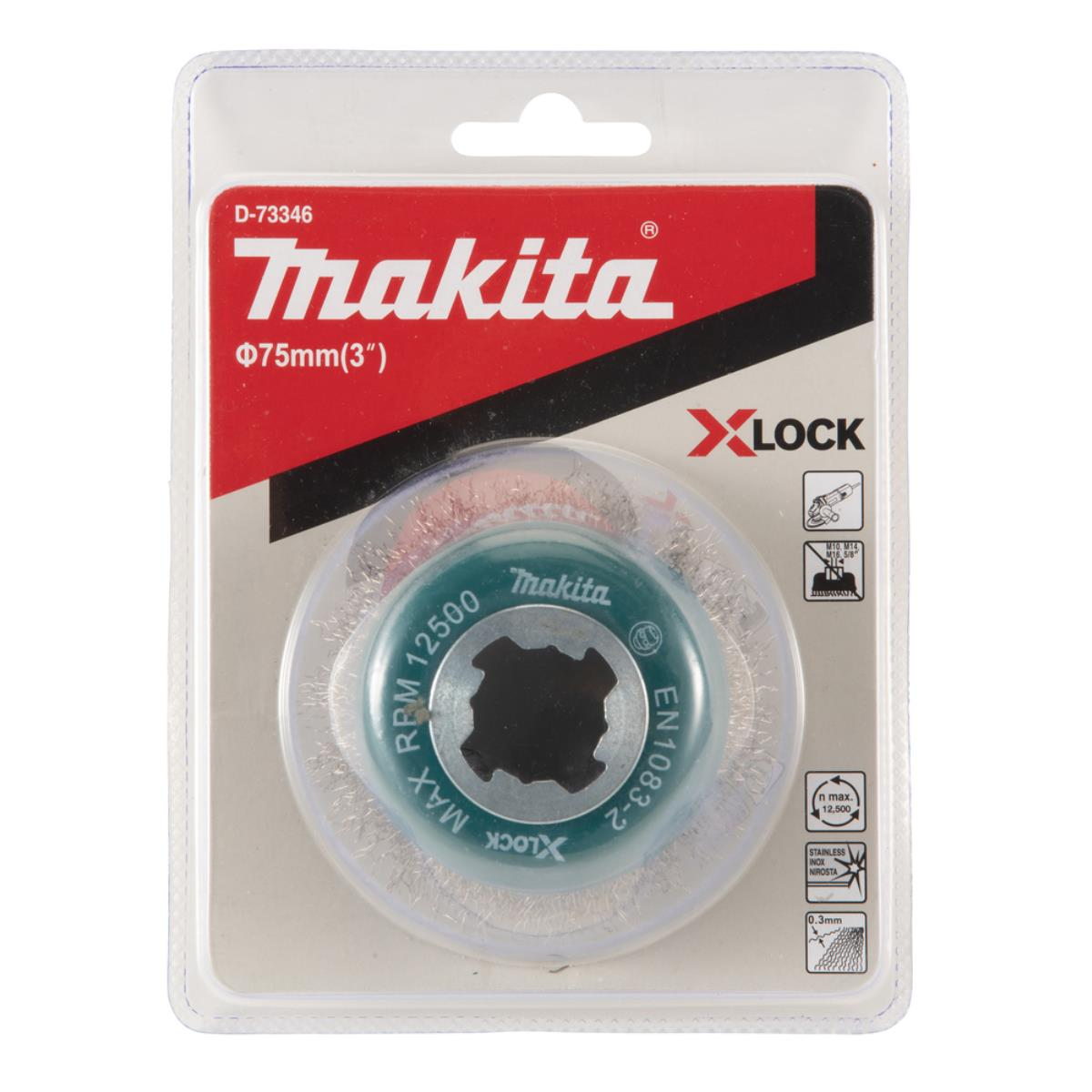 Un disco Makita in confezione di plastica, con testo e sfondo bianco.
