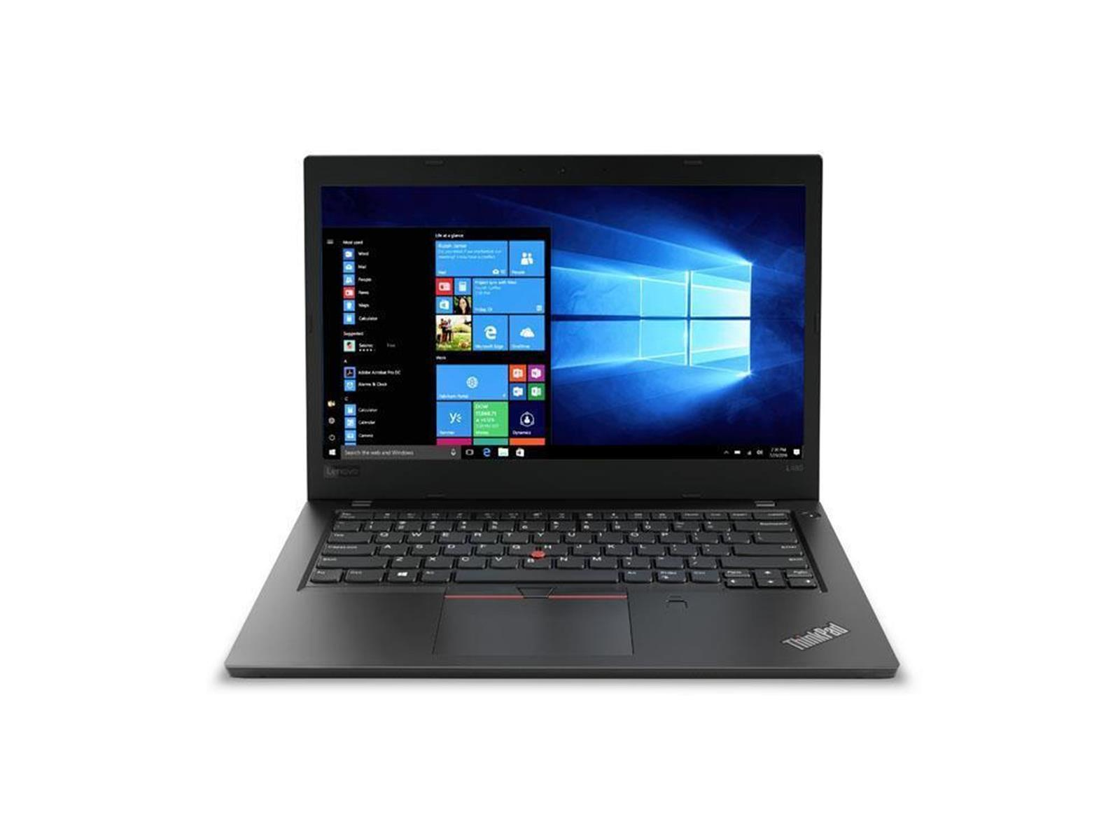Schwarzer ThinkPad-Laptop offen, Windows-Desktop wird angezeigt. Tastatur sichtbar. Bildschirm zeigt Apps und einen Fensterhintergrund.