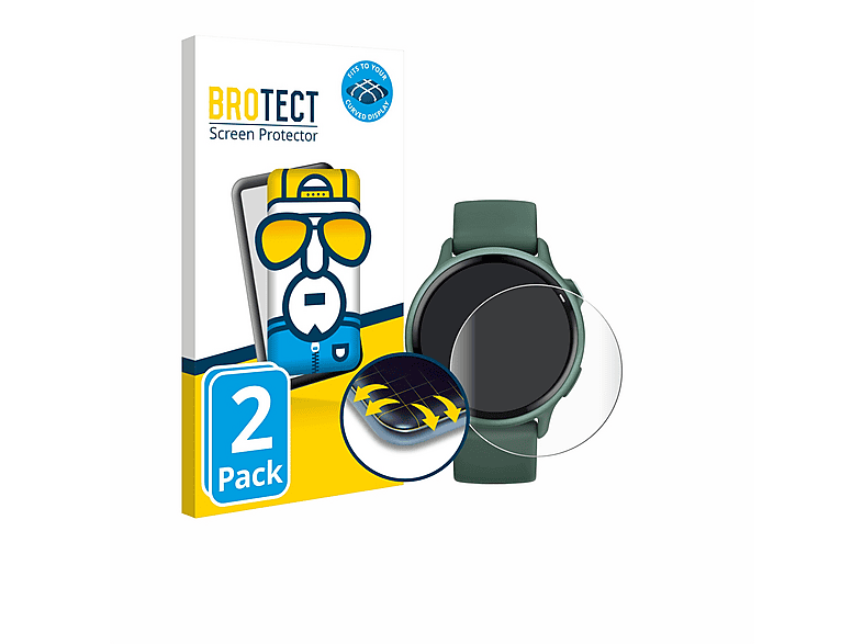 BROTECT 2x Flex Fullscreen 3D Curved Schutzfolie (für Garmin vivoactive 6)