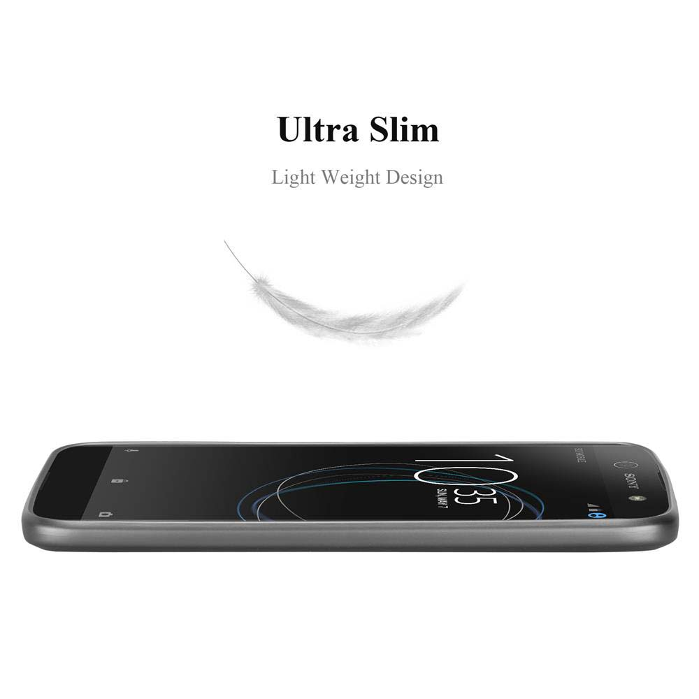 Ein Telefon liegt auf dem Rücken. Eine Feder schwebt darüber. Text: Ultra Slim, Light Weight Design.