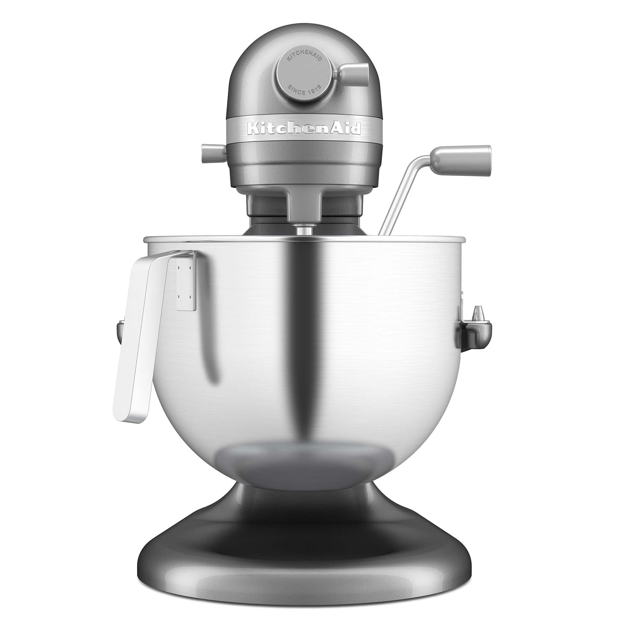 Grauer Flachrührer-Aufsatz für KitchenAid-Mixer mit geometrischen Formen.