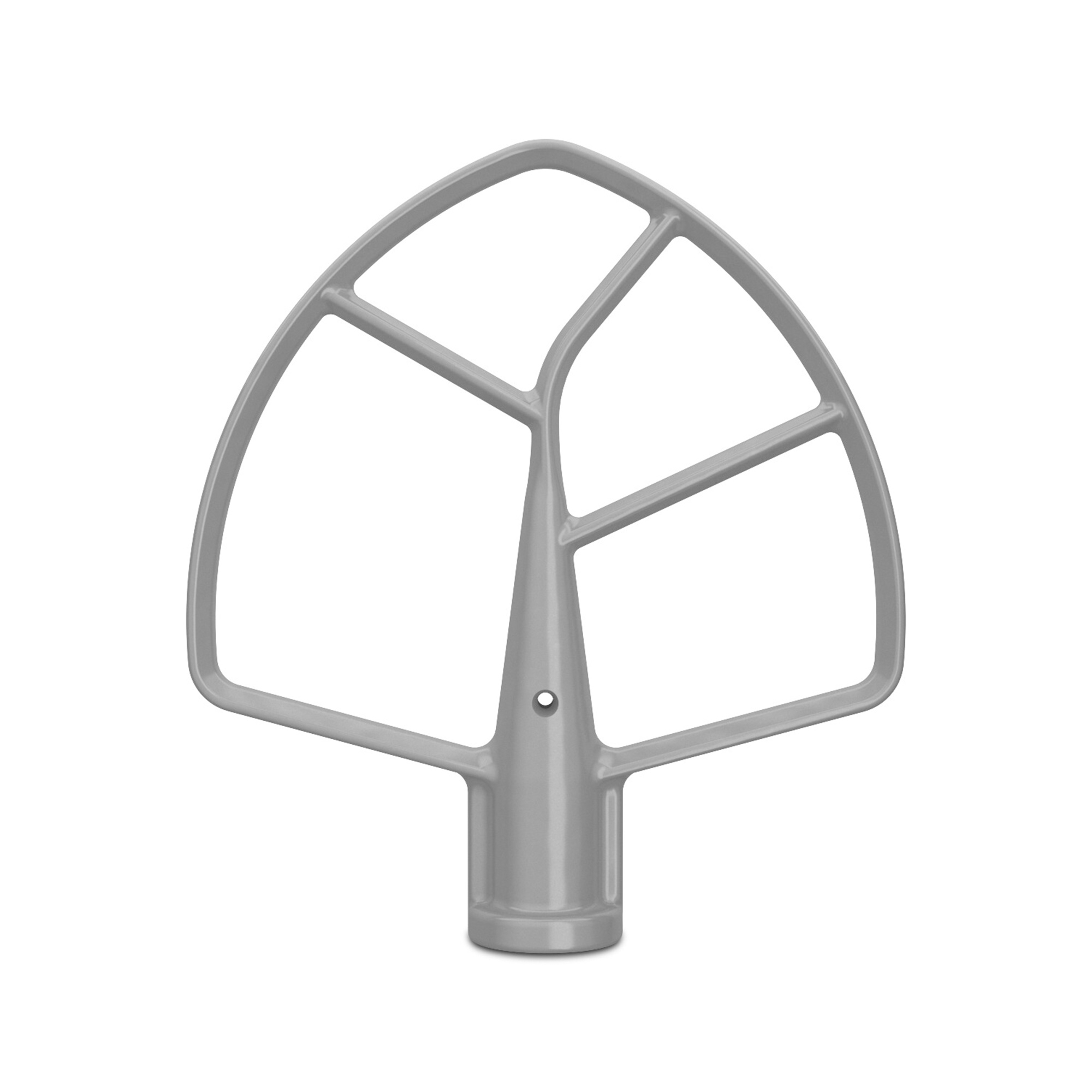 Grauer Flachrührer-Aufsatz für KitchenAid-Mixer mit geometrischen Formen.