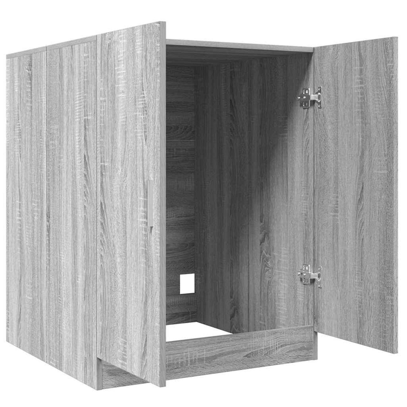 Schrank mit zwei offenen Türen. Das Innere des Schranks ist sichtbar.
