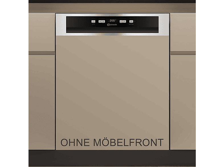 BAUKNECHT BK4PB14BN7A0X Teilintegrierter Geschirrspüler (teilintegrierbar (Besteckkorb + Besteckschublade, 59,8 cm breit, B)
