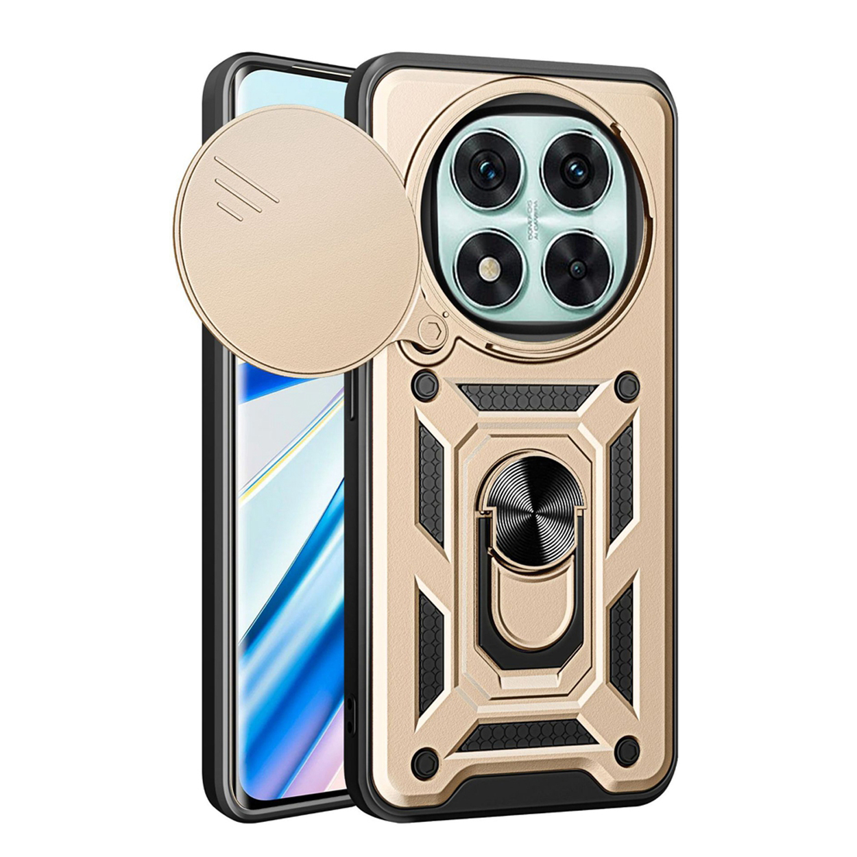 MOBYDEFEND Panzerhülle mit drehbarem Ring, Backcover, Xiaomi, Redmi ...