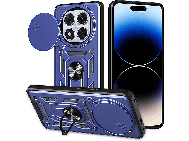 MOBYDEFEND Panzerhülle mit drehbarem Ring, Backcover, Xiaomi, Redmi ...