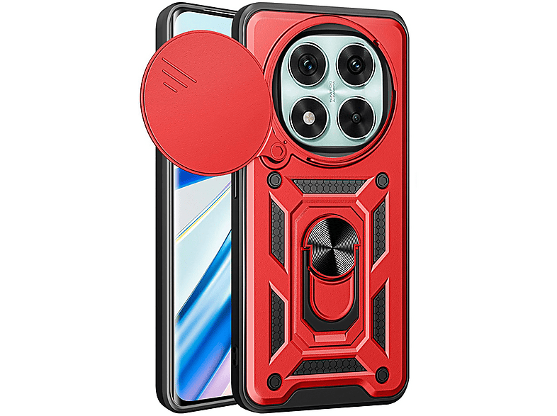 MOBYDEFEND Panzerhülle mit drehbarem Ring, Backcover, Xiaomi, Redmi ...