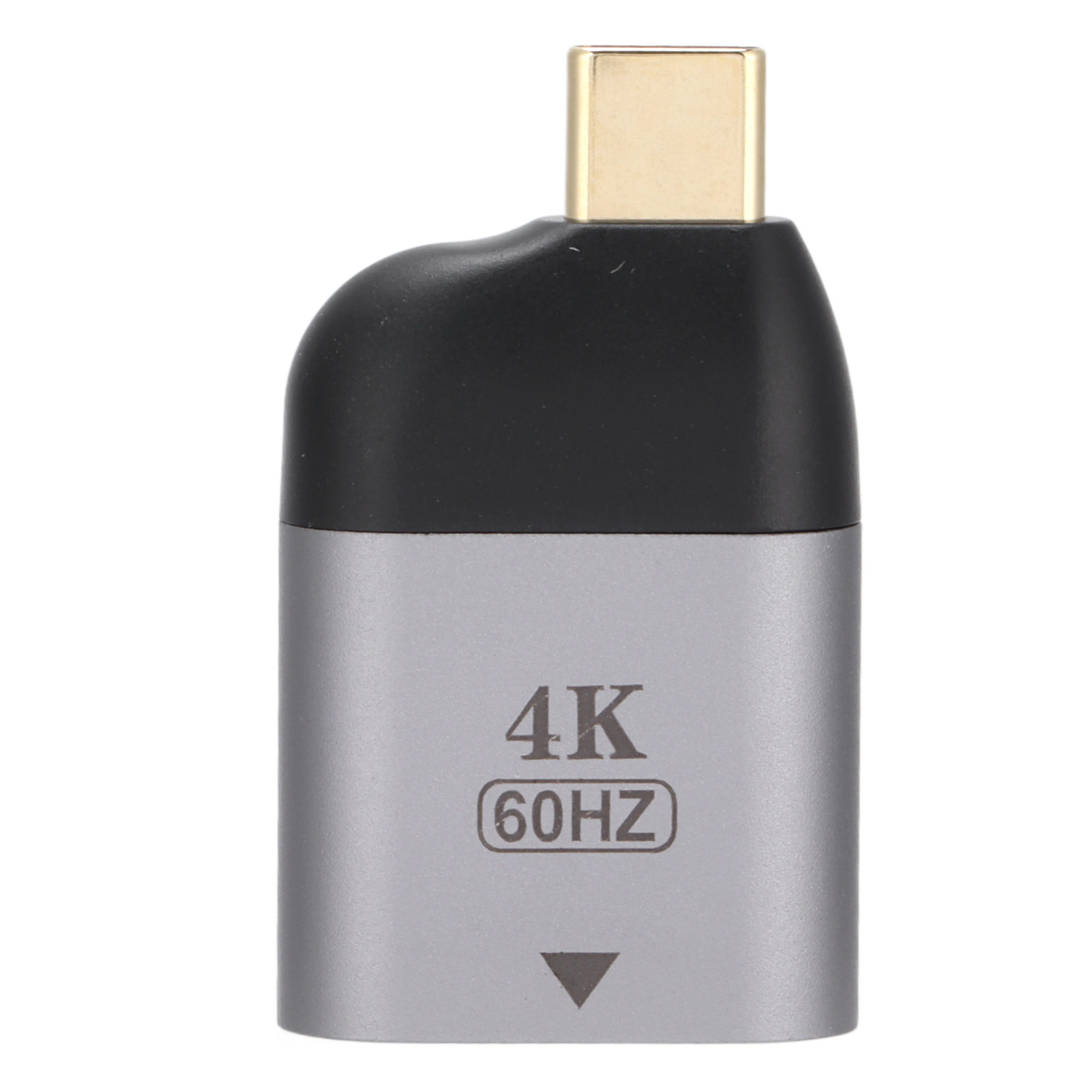 Silberner und schwarzer 4K 60Hz-Adapter mit USB-C-Anschluss.