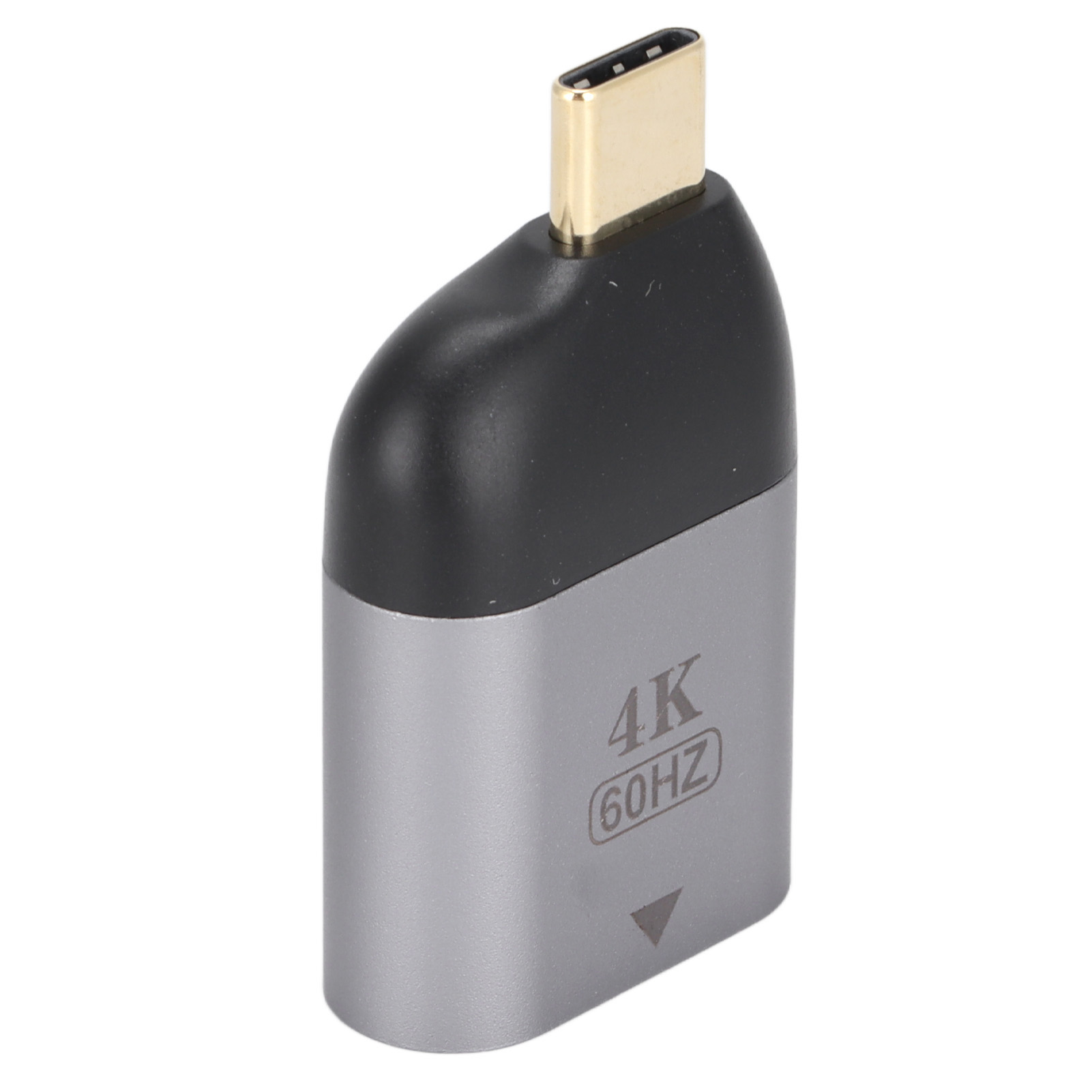 Schwarz-silberner 4K 60Hz-Adapter mit einem USB-C-Anschluss.