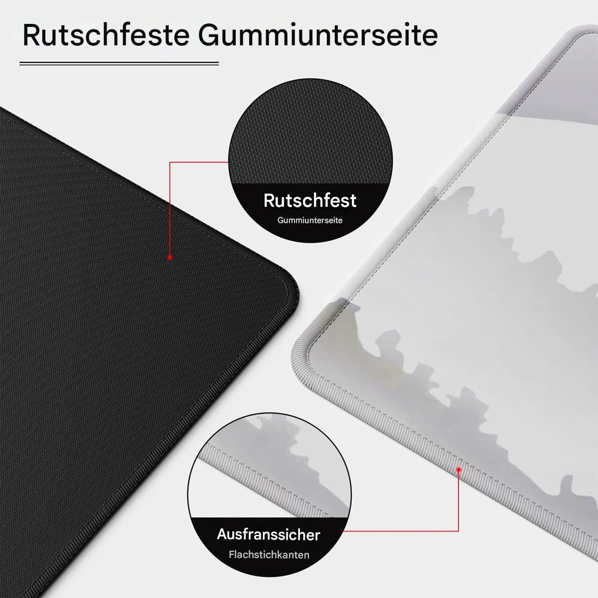 Nahaufnahme eines Mauspads mit strukturierter Oberfläche und rutschfestem Boden.