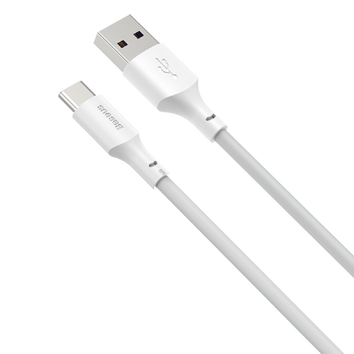 Biały kabel USB do USB-C. Marka Baseus.