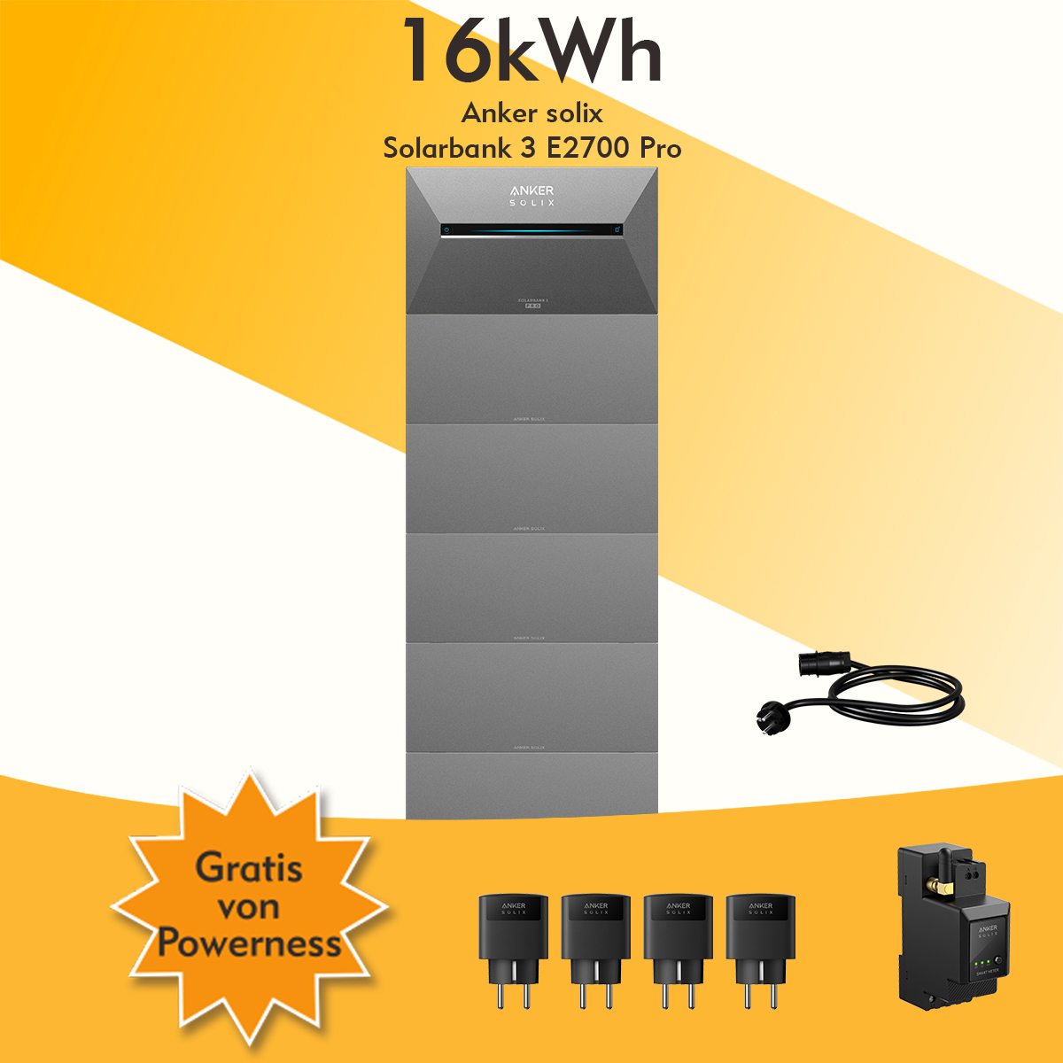 Anker Solix Solarbank 3 E2700 Pro Produkt. Enthält Anker Solix und Zubehör. Inklusive Gratisgeschenk.