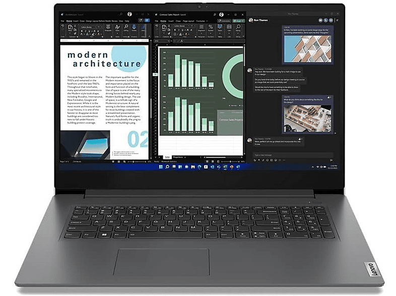 LENOVO 17" | Core i5 13420H | 24GB | 1000GB | Win 11 Pro, Notebook, mit 17,3 Zoll Display, Intel® Core™ i5,13420H Prozessor, 24 GB RAM, 1000 GB SSD, Intel® UHD Graphics, Iron Grey, Windows 11 Pro