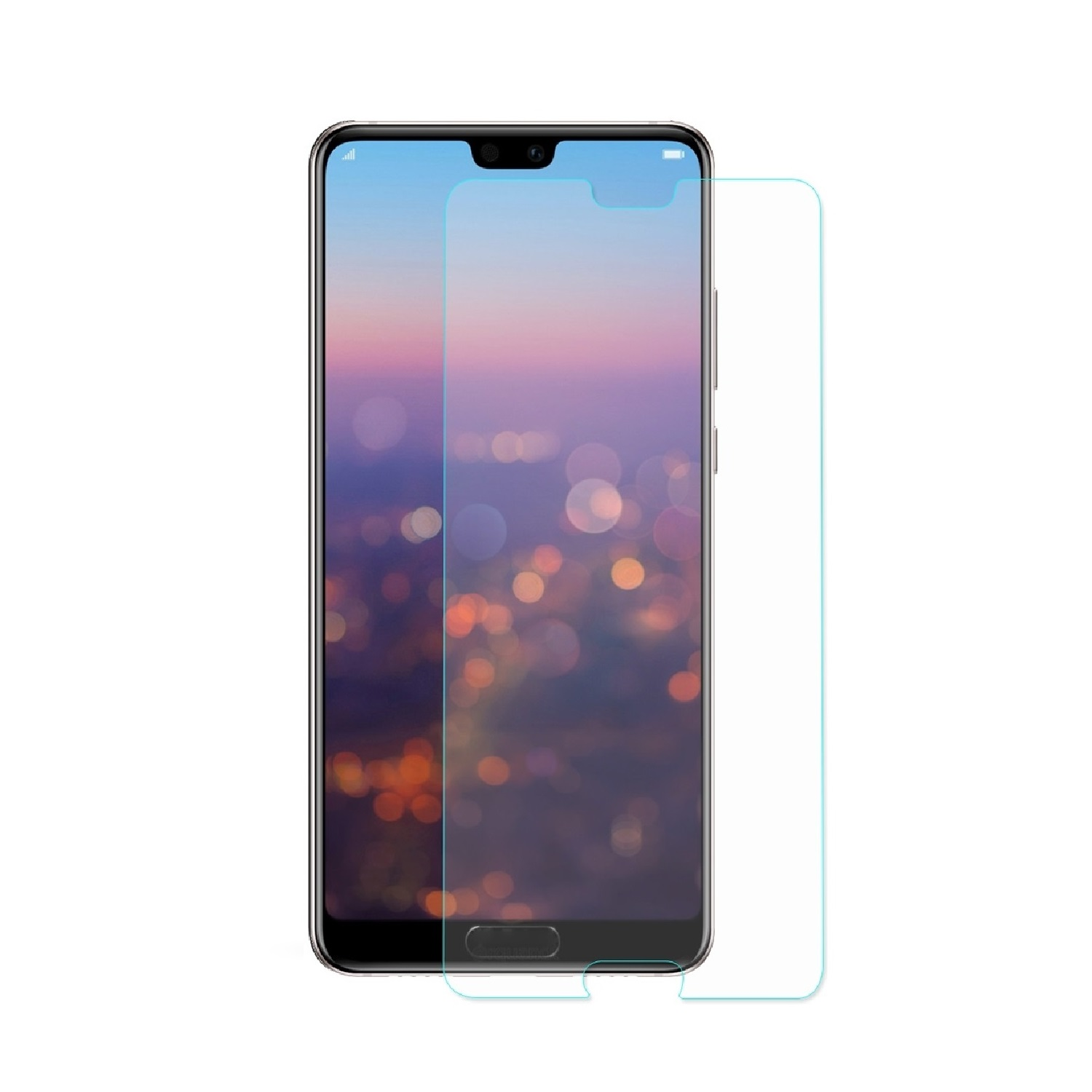 Ein Telefon und ein Displayschutz. Der Schutz befindet sich auf dem Telefon.